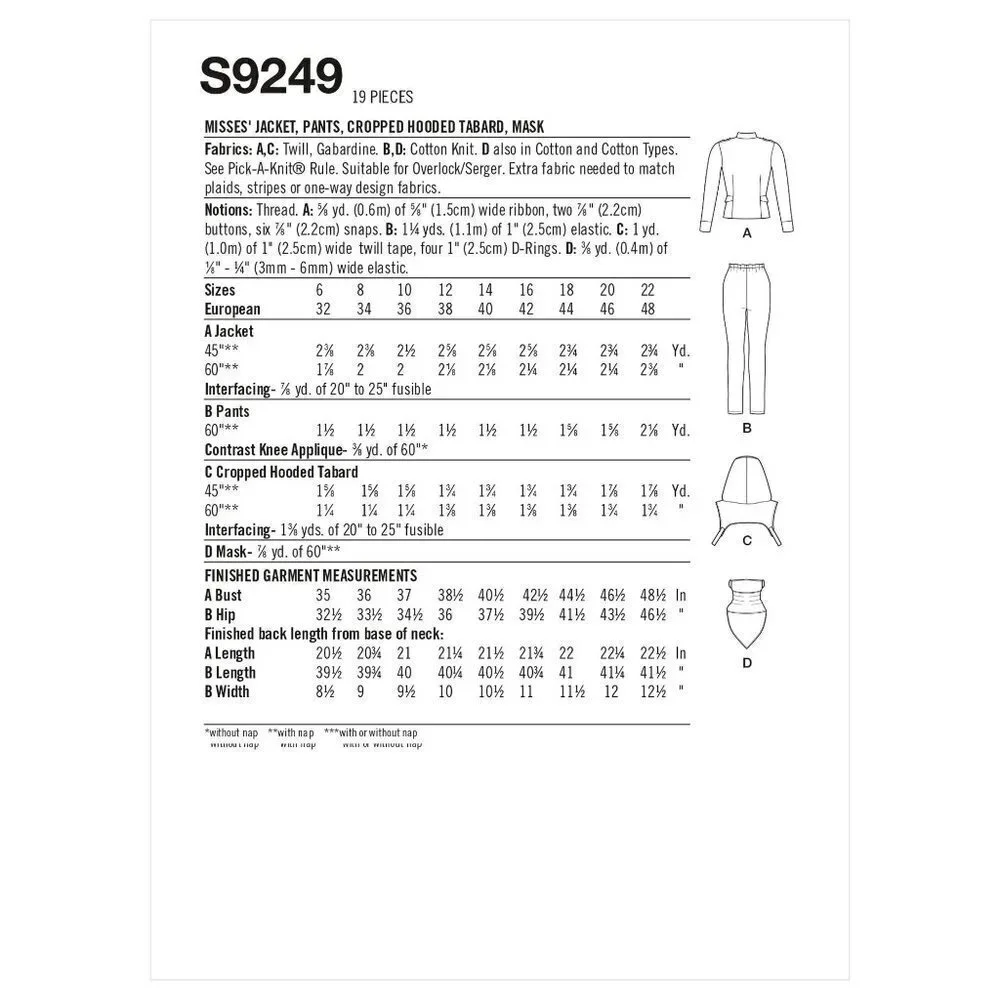 Simplicity Sewing‎ Pattern 11002 9249 Cosplay Costume Size 14-22
